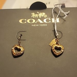 Coach Rosegold Heart Earrings